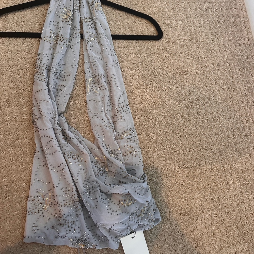Zara Light Gray Beaded blouse
